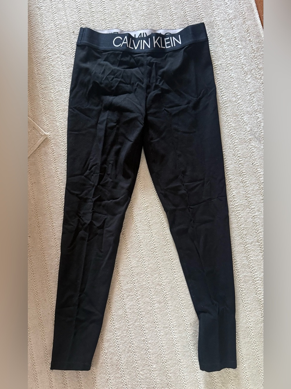 Calvin Klein Black Leggings with Logo Waistband S